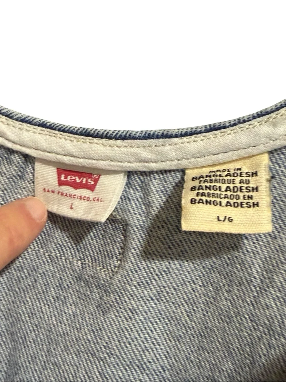 🌟 Levi's Tuli Denim Mini Dress Size Large‎ Blue Jean Dress